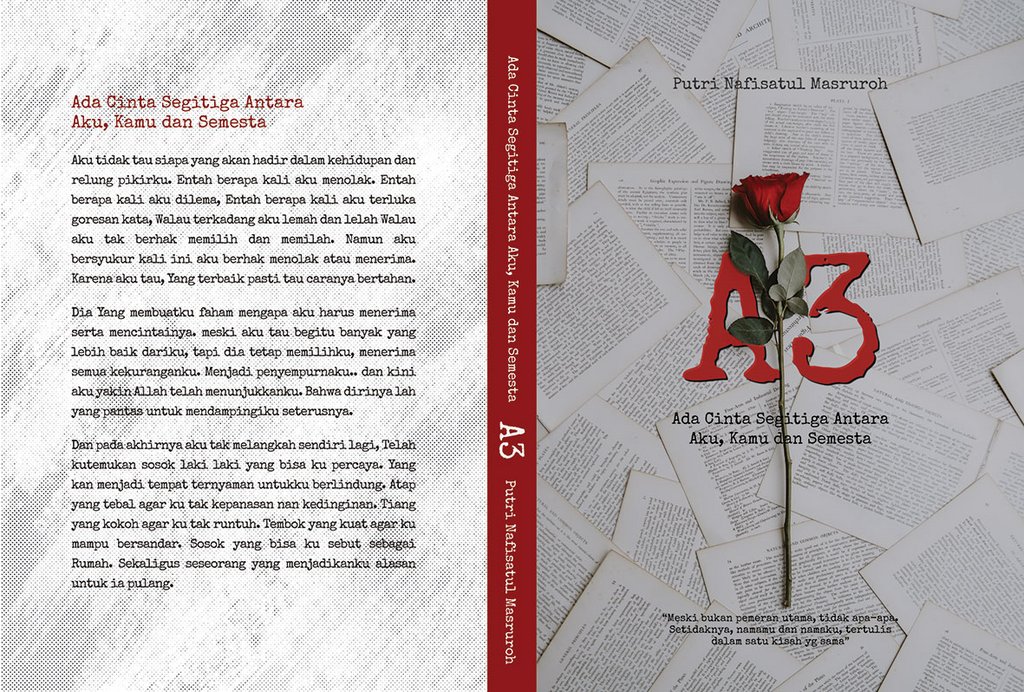 Sampul A3 Ada cinta segitiga antara aku, kamu dan semesta