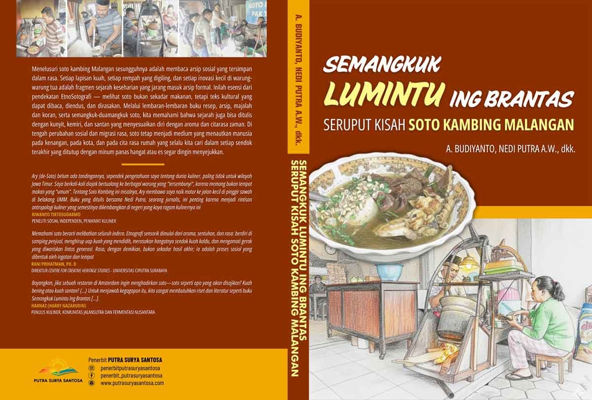 Sampul SEMANGKUK LUMINTU ING BRANTAS SERUPUT KISAH SOTO KAMBING MALANGAN